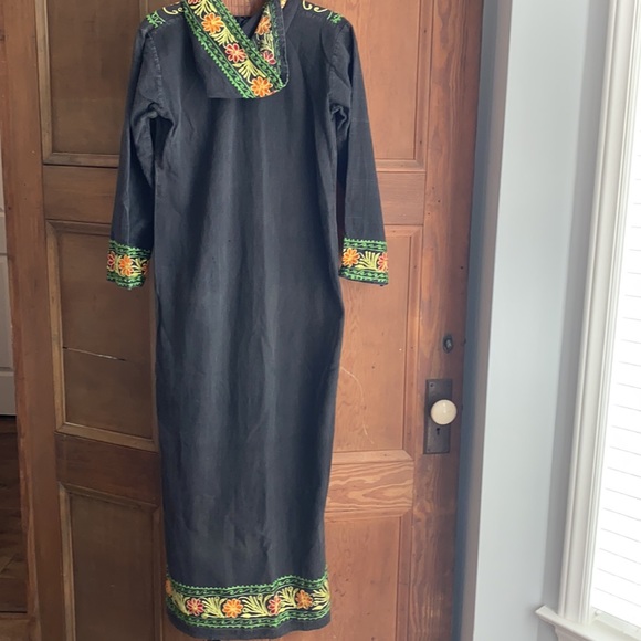 Vintage 70’s Rare Maxi Dress with Embroidery. Sz S - Picture 6 of 12
